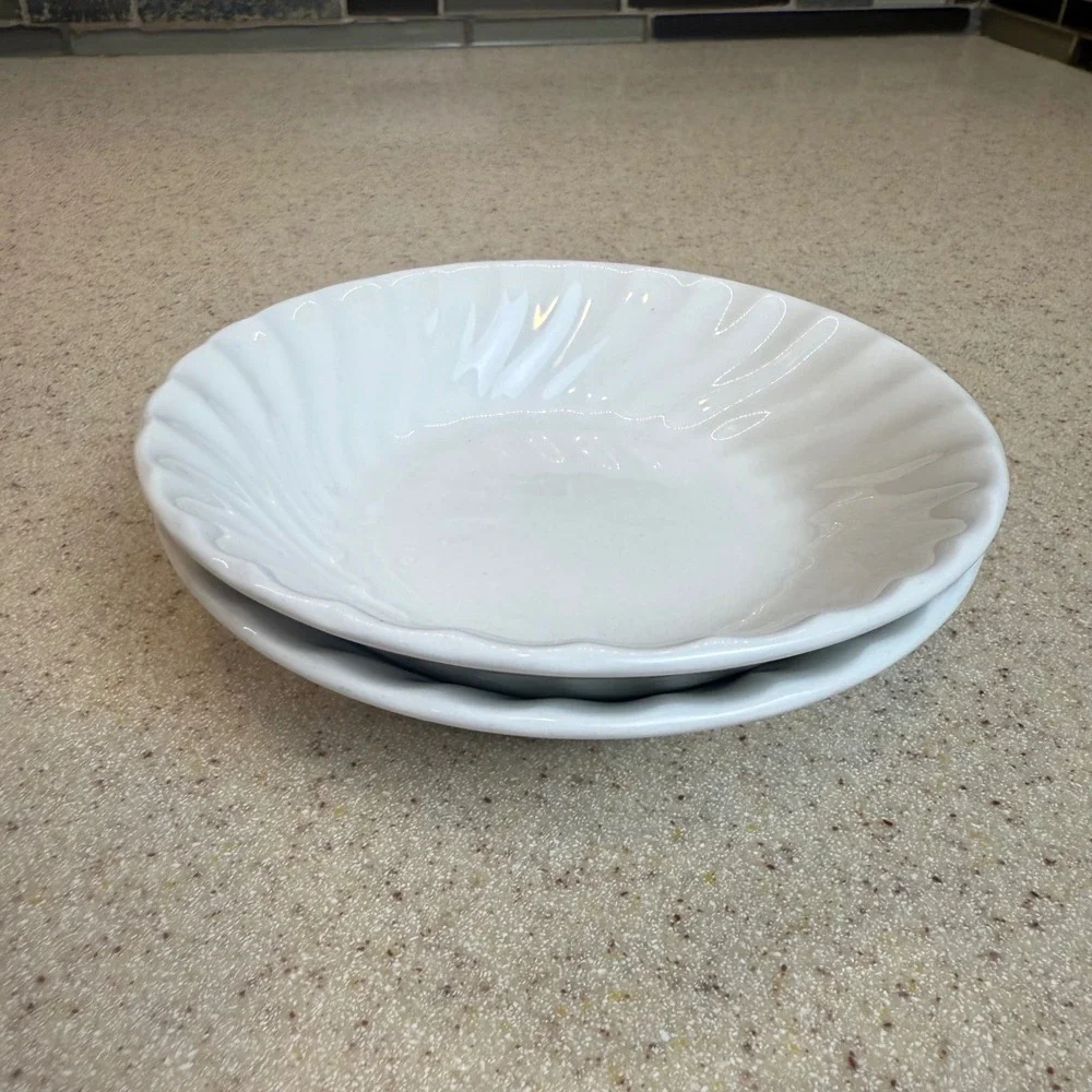 VTG Johnson Brothers SnowWhite Swirl Fruit Bowls Set of 2 England‎ Ironstone 5